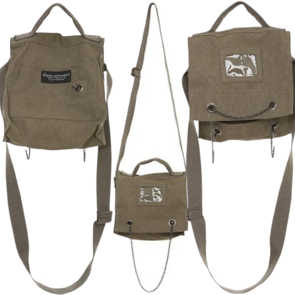 The Mortal Instruments City Of Bones Messenger Army Green Canvas Bag